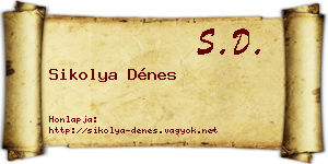 Sikolya Dénes névjegykártya